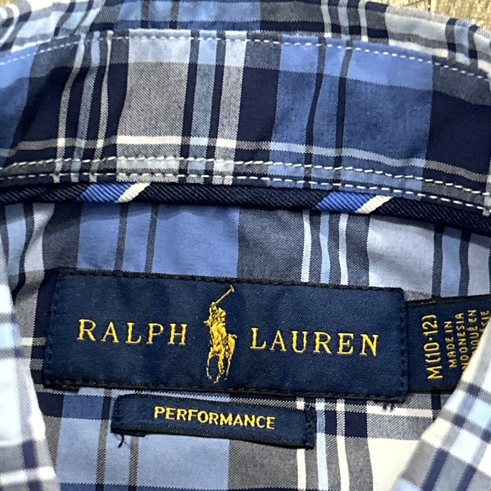 Boys RALPH LAUREN Performance‎ Button Front L/S Shirts Casual Med 10/12